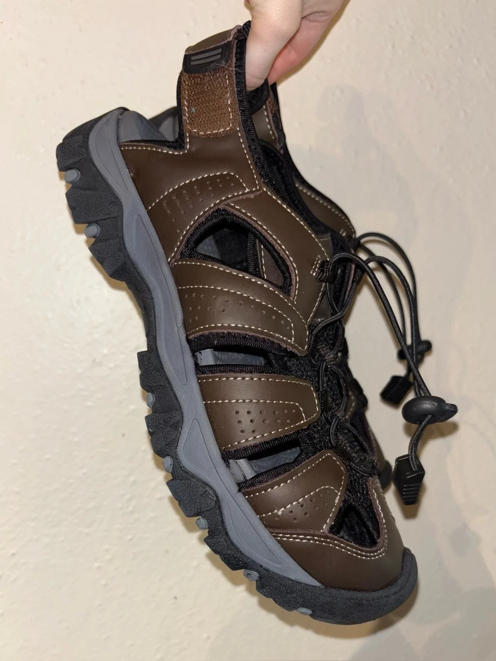 Eddie Bauer Men's Stewart Hiking Leather Sandals 82131 US Size 11M Brown Black